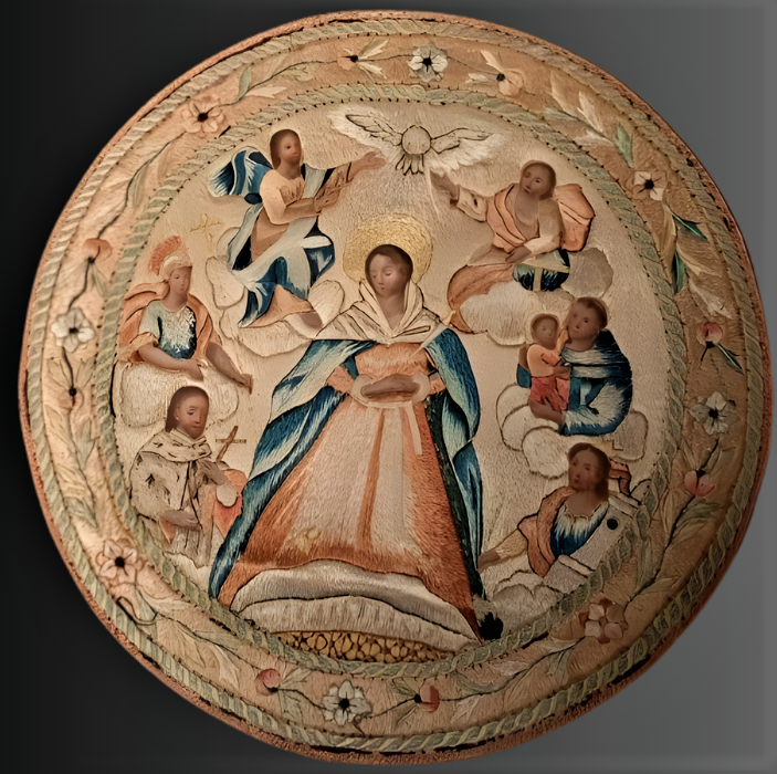 escudo inmaculada concepción, bordado